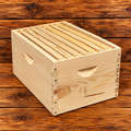 8-frame cypress deep beehive super with assembled wood frames and waxed plastic foundation