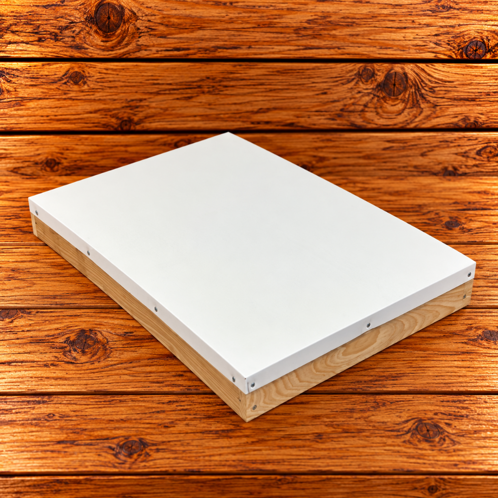 8-frame cypress telescoping hive top with metal-covered lid