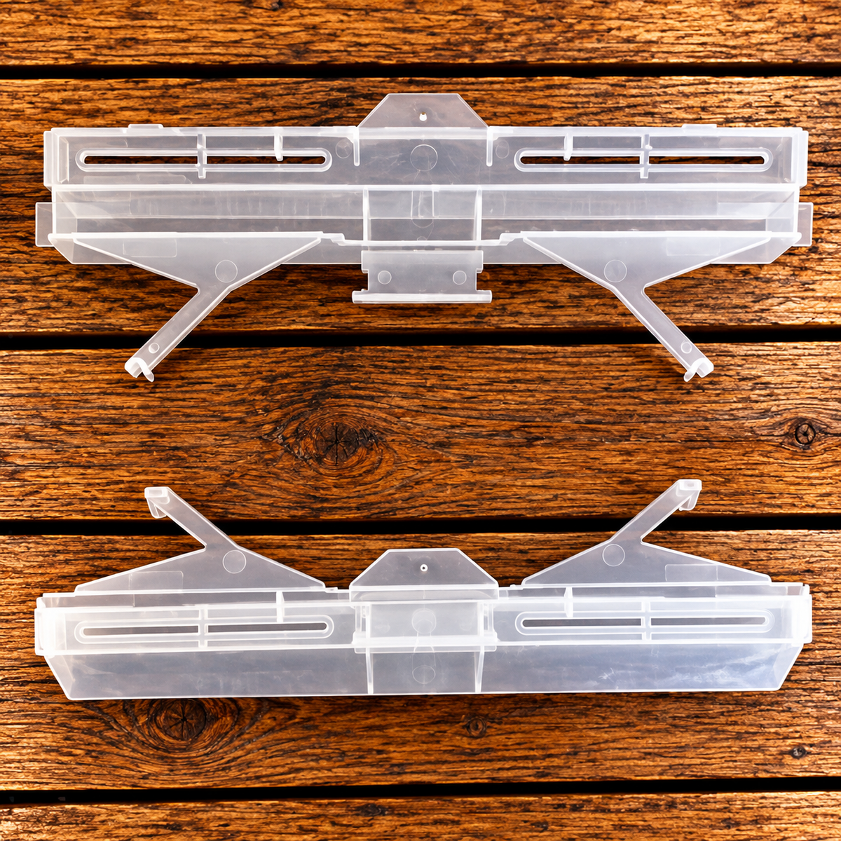 Clear plastic Beetle Jail traps for small hive beetle control in honey bee hives
