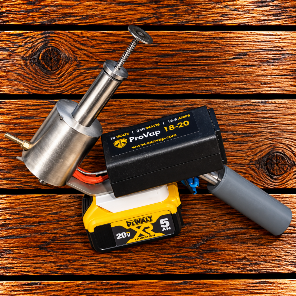 ProVap 18-20 oxalic acid vaporizer with 20V battery for Varroa mite treatment in honey bee hives