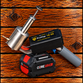 ProVap 18-20 oxalic acid vaporizer with Bosch 18 volt battery connection, shown with stainless steel vaporizing chamber and gray handle
