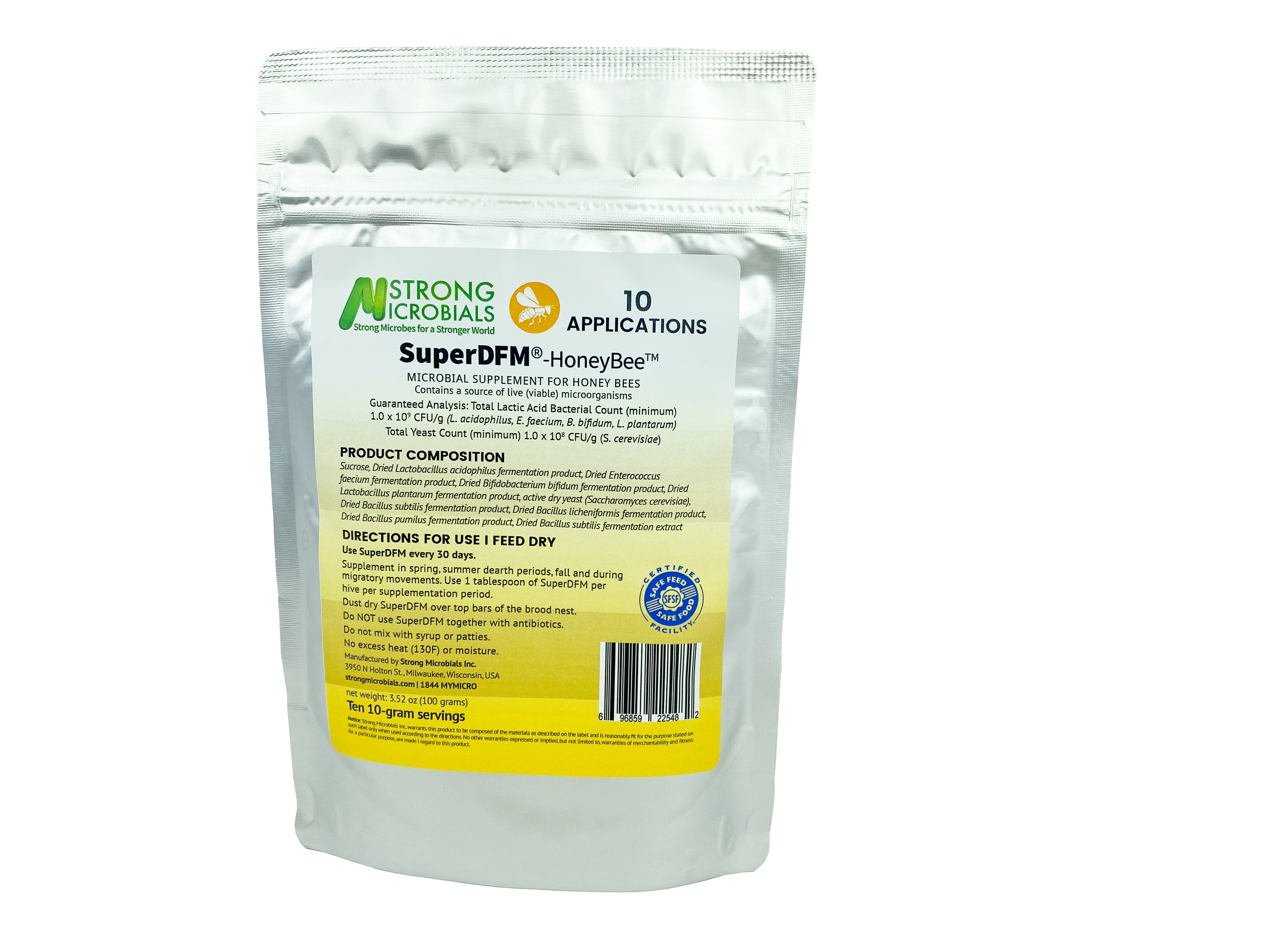 SuperDFM Probiotic Supplement for Honey Bees