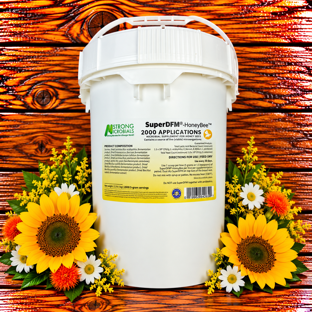 SuperDFM probiotic supplement for honey bees – 2,000 applications, 22 pounds
