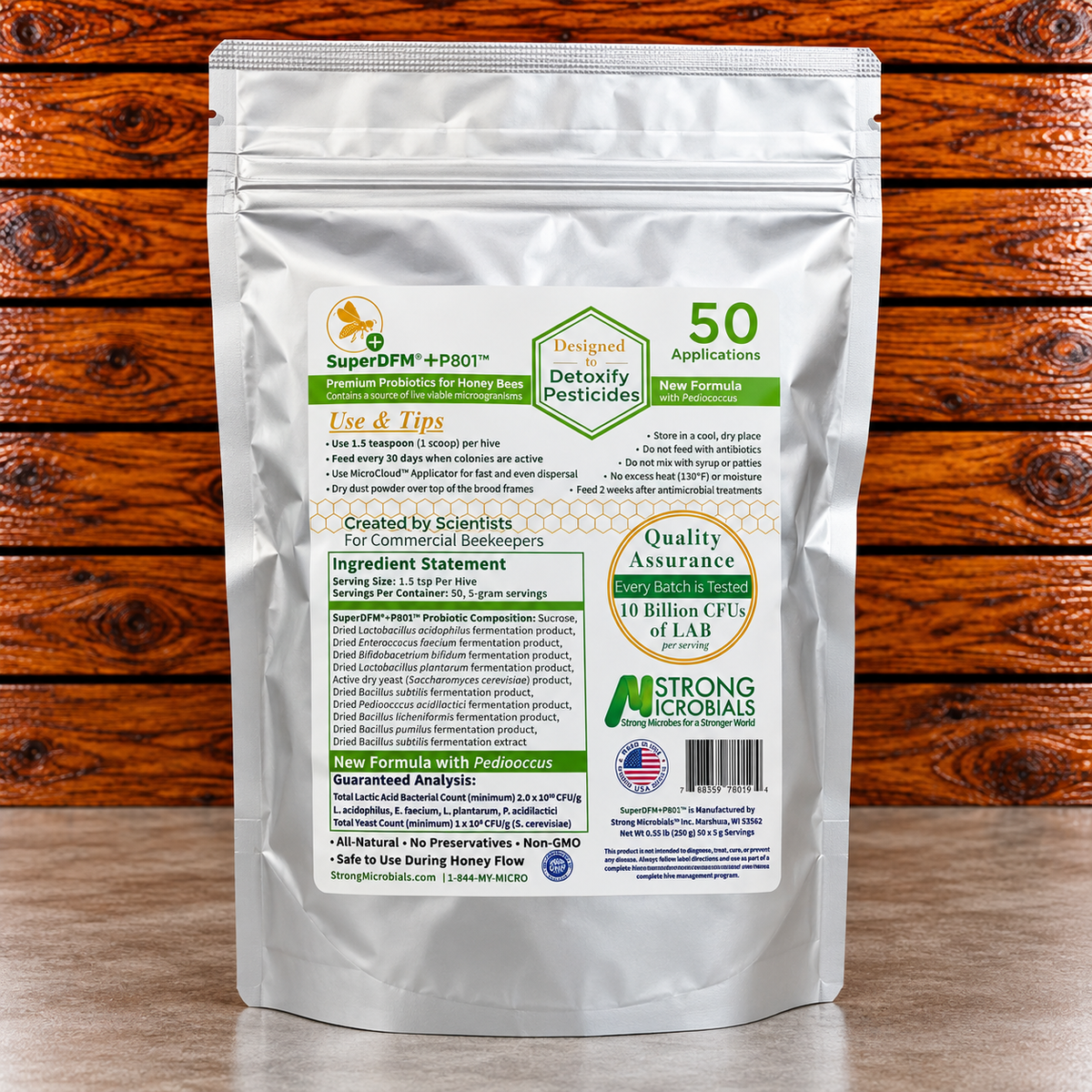 SuperDFM + P801 probiotic supplement for honey bees – 50 applications