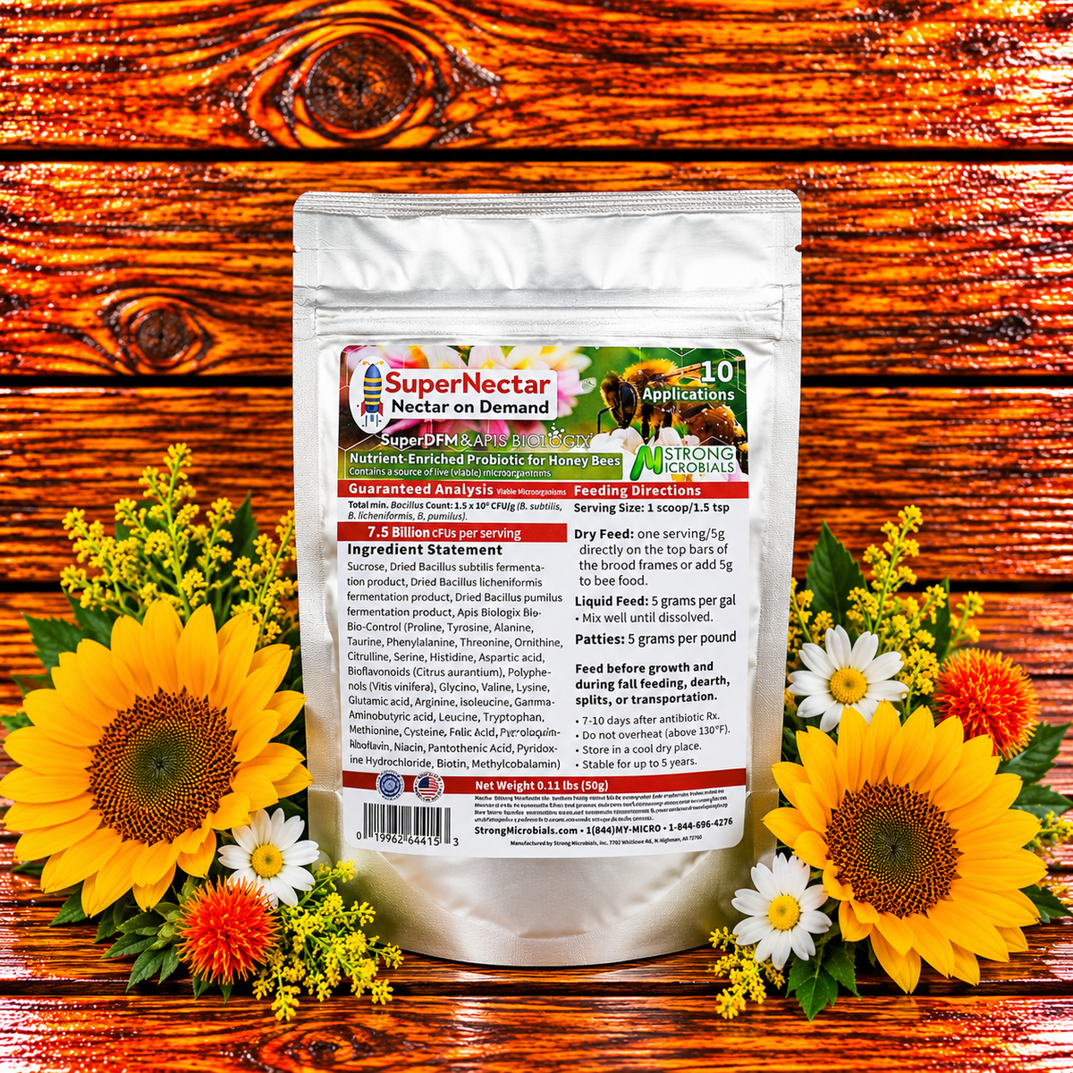 SuperNectar nectar supplement for honey bees – 10 servings, 50 grams