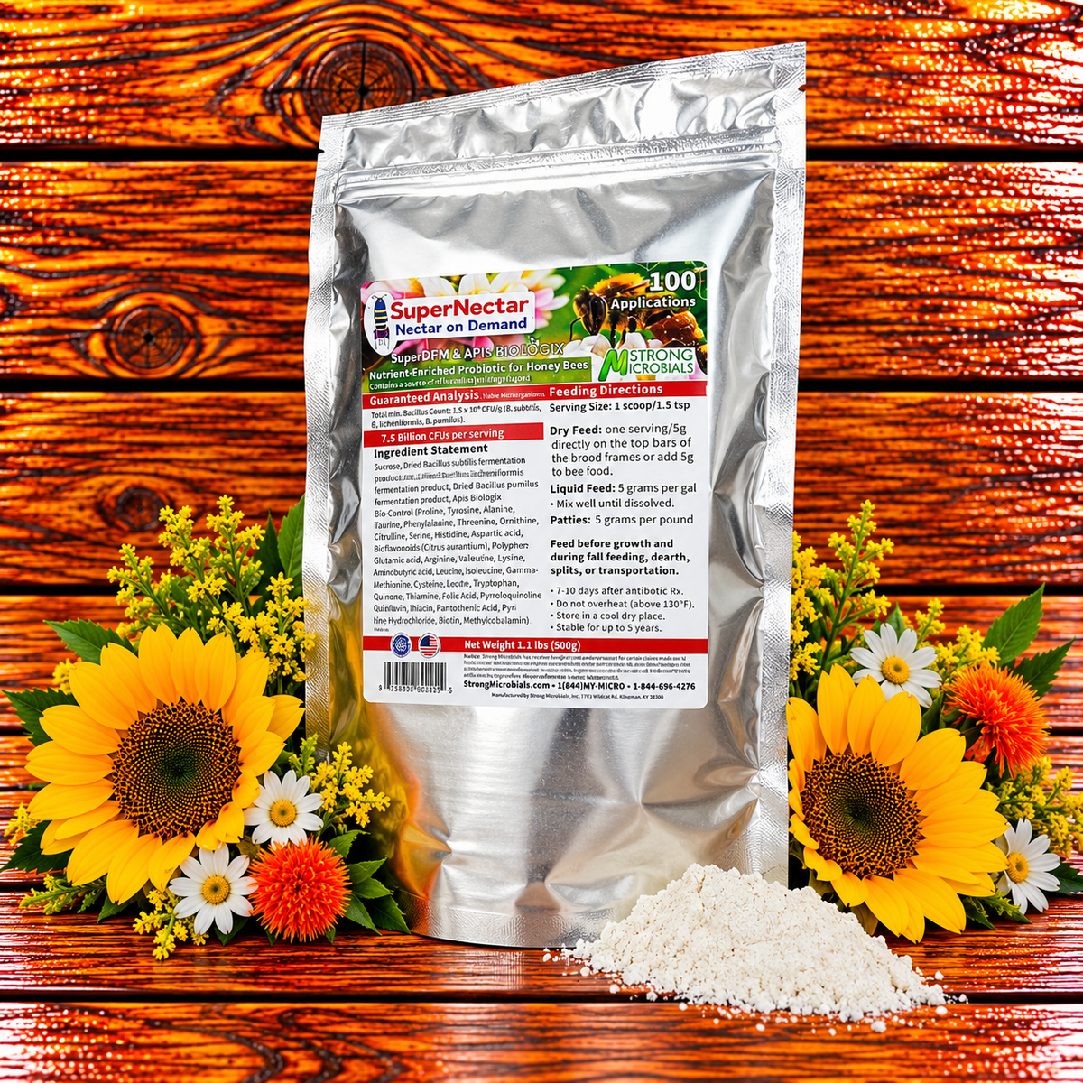 SuperNectar nectar supplement for honey bees – 100 servings, 500 grams
