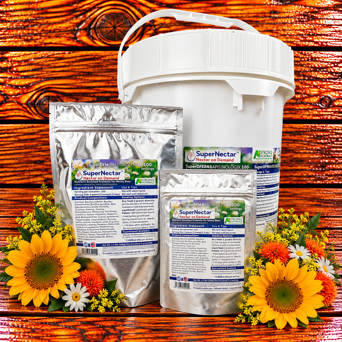 SuperNectar nectar supplement for honey bees – 10, 100 and 2,000 serving sizes
