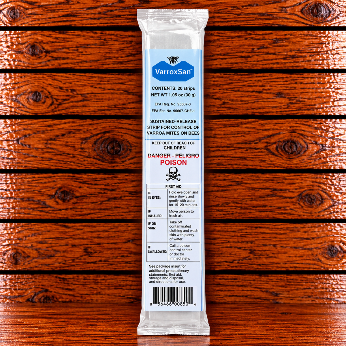 VarroxSan oxalic acid strips - 20 pack - for Varroa mite control in honey bee colonies