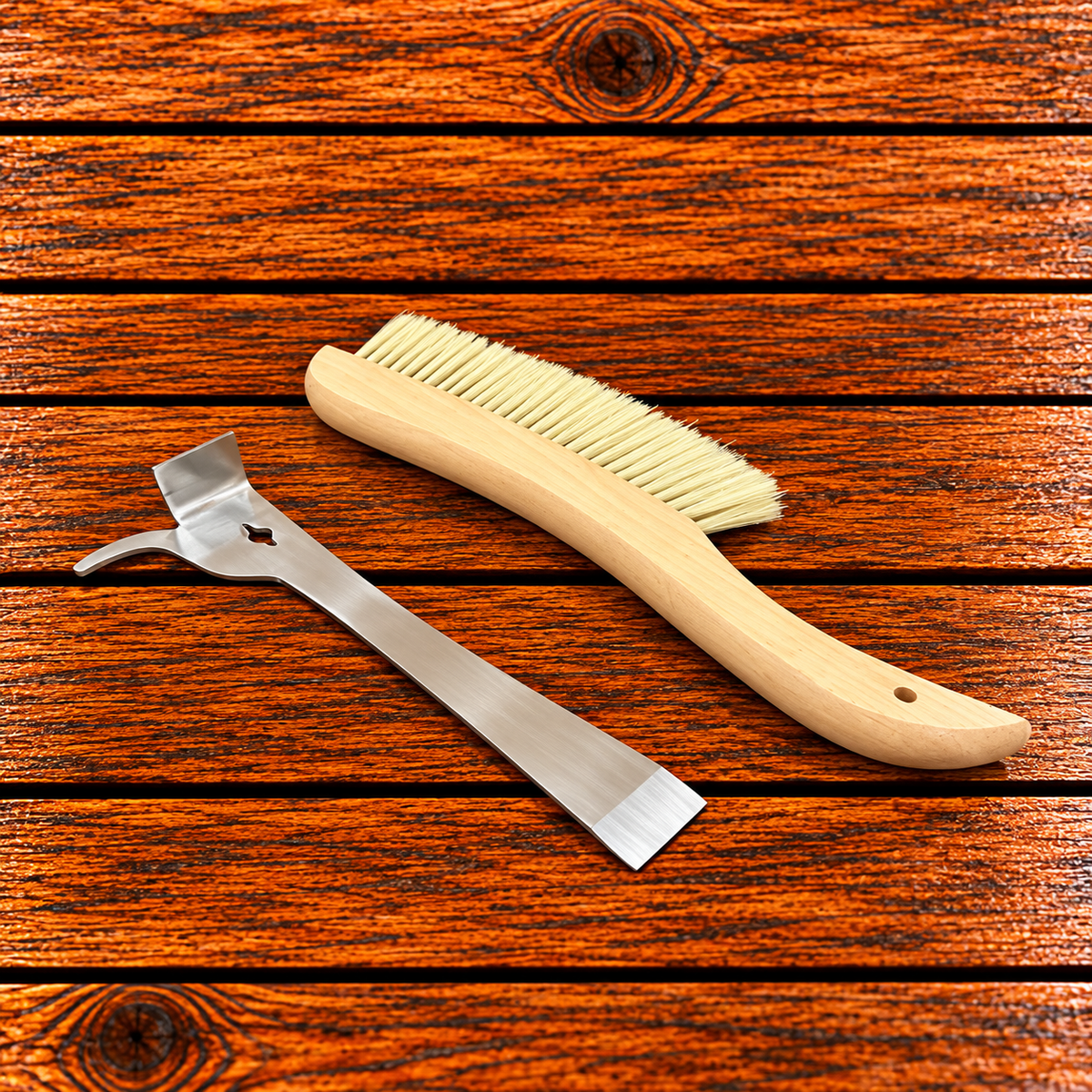 Beekeeping hive inspection kit with bee brush and combinationhive tool