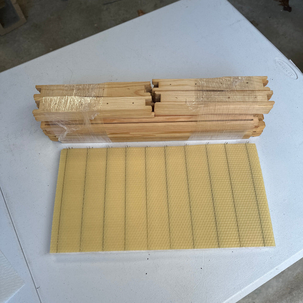 Frames deep 10 with wax unassembled