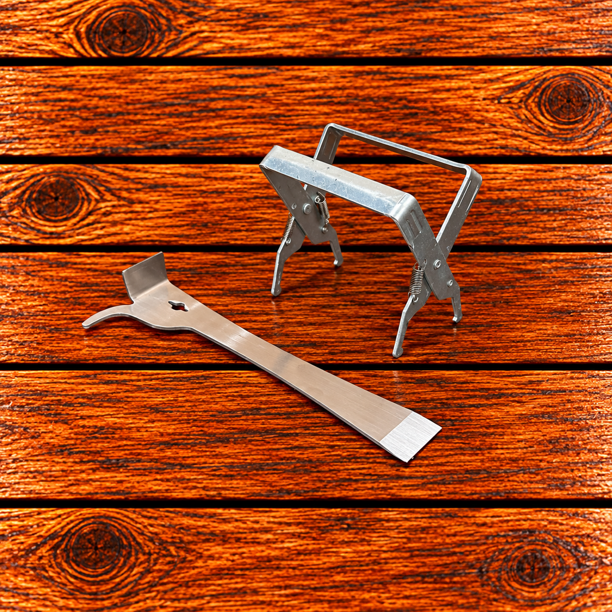 Beekeeping hive inspection kit with combination hive tool and frame grip