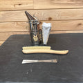 Smoker, bee brush, regular hive tool