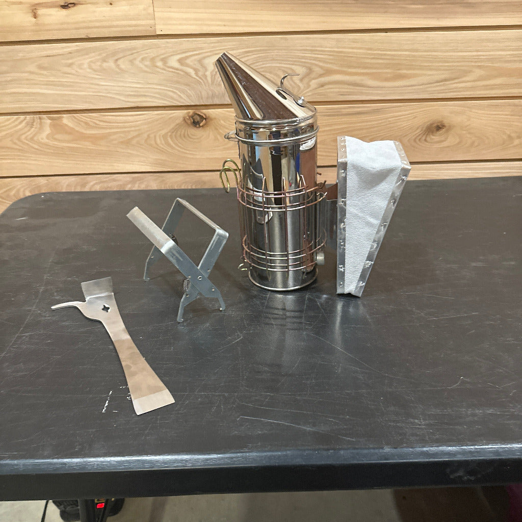 Smoker, frame grip, combination hive tool